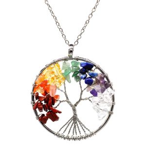 Pendentif arbre de vie 7 chakras