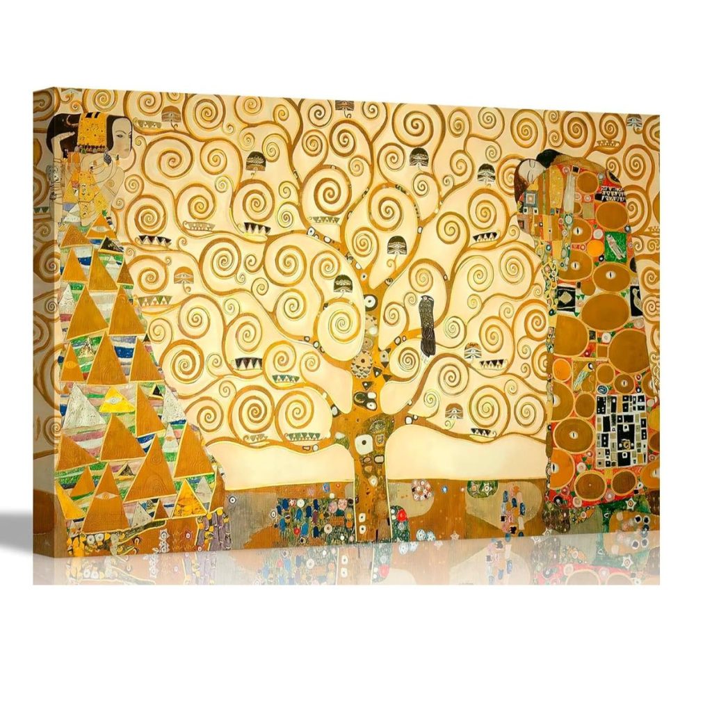 Tableau arbre de vie Klimt reproduction sur toile simple