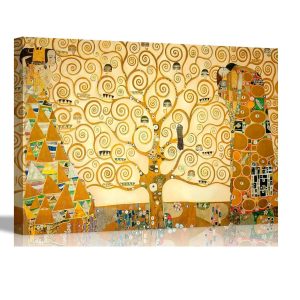 Tableau arbre de vie Klimt reproduction sur toile simple
