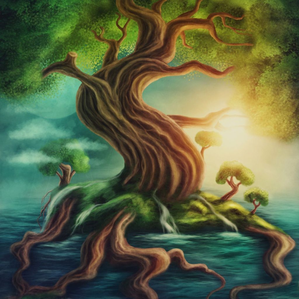 Arbre de vie nordique symbolisé en dessin