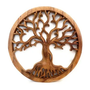 arbre de vie en bois de style viking, décoration murale